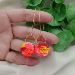 Długie żółte kolczyki, neonowe kolczyki