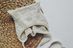 Czapka bonetka kitty bawełna/merino ecru