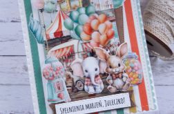 Kolorowa kartka urodzinowa dla dziewczynki, personalizacja
