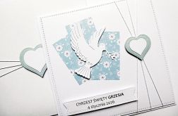 Kartka na Chrzest personalizowana z gołębicą