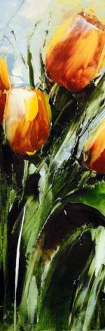 Tulipany , kwiaty obraz olejny 24x30 cm