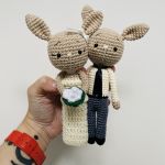 Szydełkowe króliczki młoda para prezent ślubny - prezent ślubny