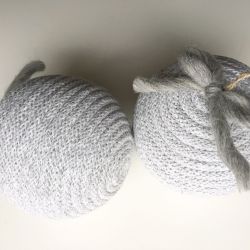 bombki bawełniane szare (komplet 2szt)