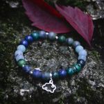 Azuryt, bransoletka z chmurką. Srebro. - 