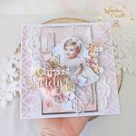 Kartka chrzest pamiątka "RoseBabyGirl" GOTOWA - 