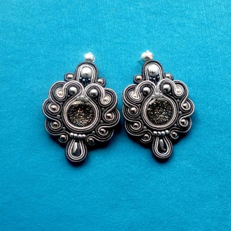 Kolczyki Grafitowo-szare