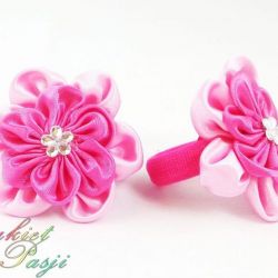 Gumki różowe do włosów dla dziewczynki