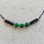 "Lara"" - bransoletka z naturalnymi kamieniami. - onyks i malachit