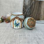 Rustykalny słoik decoupage Błękitna Łąka - 4
