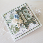 Urodzinowa kartka "18" w zielonych kolorach - 18zielona2