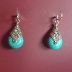 Turkusowe, wiszące, długie kolczyki i srebro - 