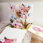 Kartka urodzinowa pop-up dla dziewczynki KPU-02 - Kartka POP-UP BOX z boku