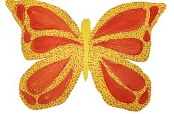 Drewniany Motyl na Ścianę Ręcznie Malowany 40x26 cm Dekoracja Handmade
