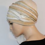 lekki turban ZŁOTY - szarfa wiązana z boku głowy