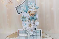 Kartka cyferka na roczek "Baby Bear" GOTOWA