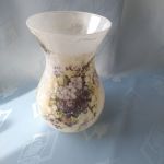 lampion-wazon szklany z fiołkami i konwaliami - od wnętrza