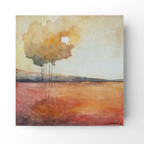 Drzewa-akwarela formatu 15/15 cm 