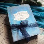 Niebieski pamiętnik album ręcznie robiony - prezent dla niej