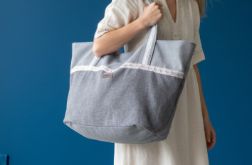 Szara torba plażowa z weluru huge bag