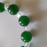 Bransoletka "Zielona głębia"z perskiego jadelitu i kryształków - Wysokiej jakości kamienie