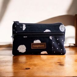 Czarny portfelik z kieszonkami