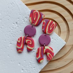 "Essa" - kolczyki z gliny polimerowej.