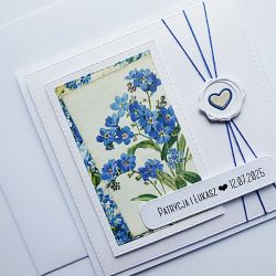 Kartka ślubna wyjątkowa z niezapominajkami 