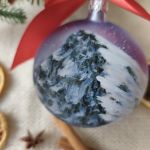 Ręcznie malowana bombka "zimowe Tatry" (9), 10 cm - Jedna strona