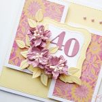 Kartka URODZINOWA - różowe kwiaty - KArtka na urodziny z różowymi kwiatami