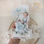Kartka cyferka na roczek "CottonBoy 1" GOTOWA - 