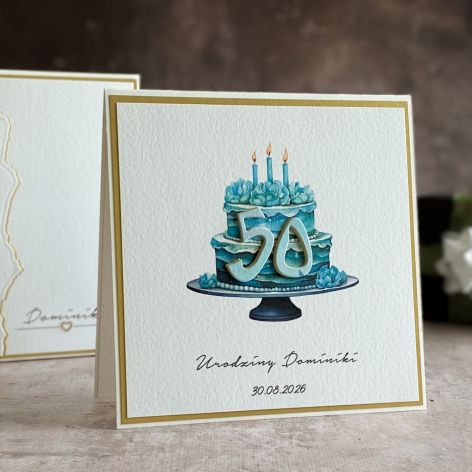 Kartka na 50 urodziny z pudełkiem, BH 31