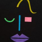 Koszulka ręcznie malowana twarz usta unisex - Koszulka twarz abstrakcja
