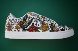 Ręcznie malowane sneakersy w stylu RETRO TATTOO