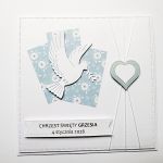 Kartka na Chrzest personalizowana z gołębicą - Kartka handmade na Chrzest