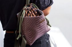 Welurowy pikowany workoplecak mini panterka