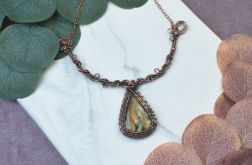 Miedziany naszyjnik wire wrapping z labradorytem #505