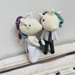 Młoda para jednorożce ślubne ręcznie robione prezent - prezent ślubny jednorożce