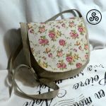 Torebka lniana "Półokrągła" - torba, torebka, bag