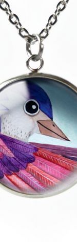 Violet bird naszyjnik z ilustracją