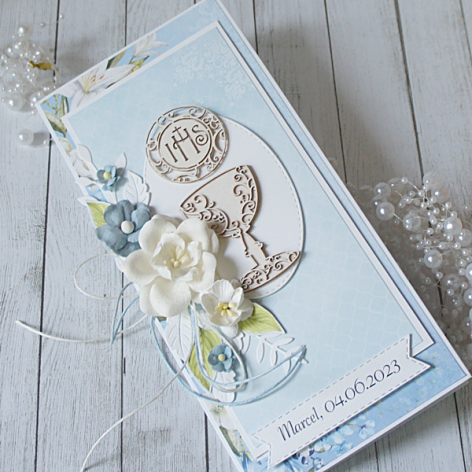 Pamiątka I Komunii Świętej "Blue & Cream" v.2