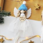 Makramowy Aniołek na święta - zawieszka  - 