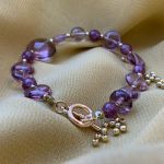 Bransoletka purple glass - 
