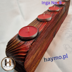 Świecznik drewniany SSB bursztyn Inga No. 8 - 