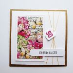 Kartka z motylami i kwiatami na urodziny - Kartka urodzinowa handmade z motylami i kwiatami