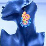 Kolorowe - kolczyki sutaszowe - 