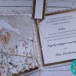 Kartka ślubna z tortem i obrączkami, personalizacja 2 - Wnętrze kartki i przód etykietki