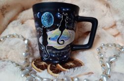 Ręcznie malowane kosmiczne koty kubek 300 ml.