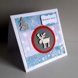 Kartka Boże Narodzenie handmade łoś Kartka Boże Narodzenie handmade łoś