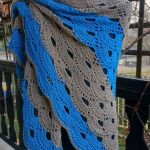 Bardzo duża chusta karmelowo niebieska - duża chusta