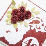 Kartka ROCZNICA ŚLUBU - rubinowe róże - Kartka na rocznicę ślubu z rubinowymi różami